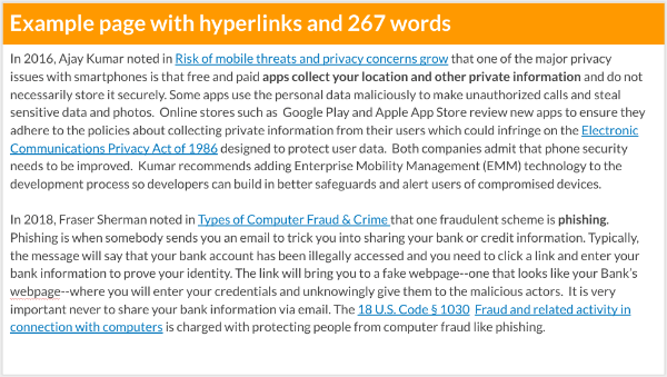 Write in essay format using complete sentences and hyperlinks in the articles and law titles.